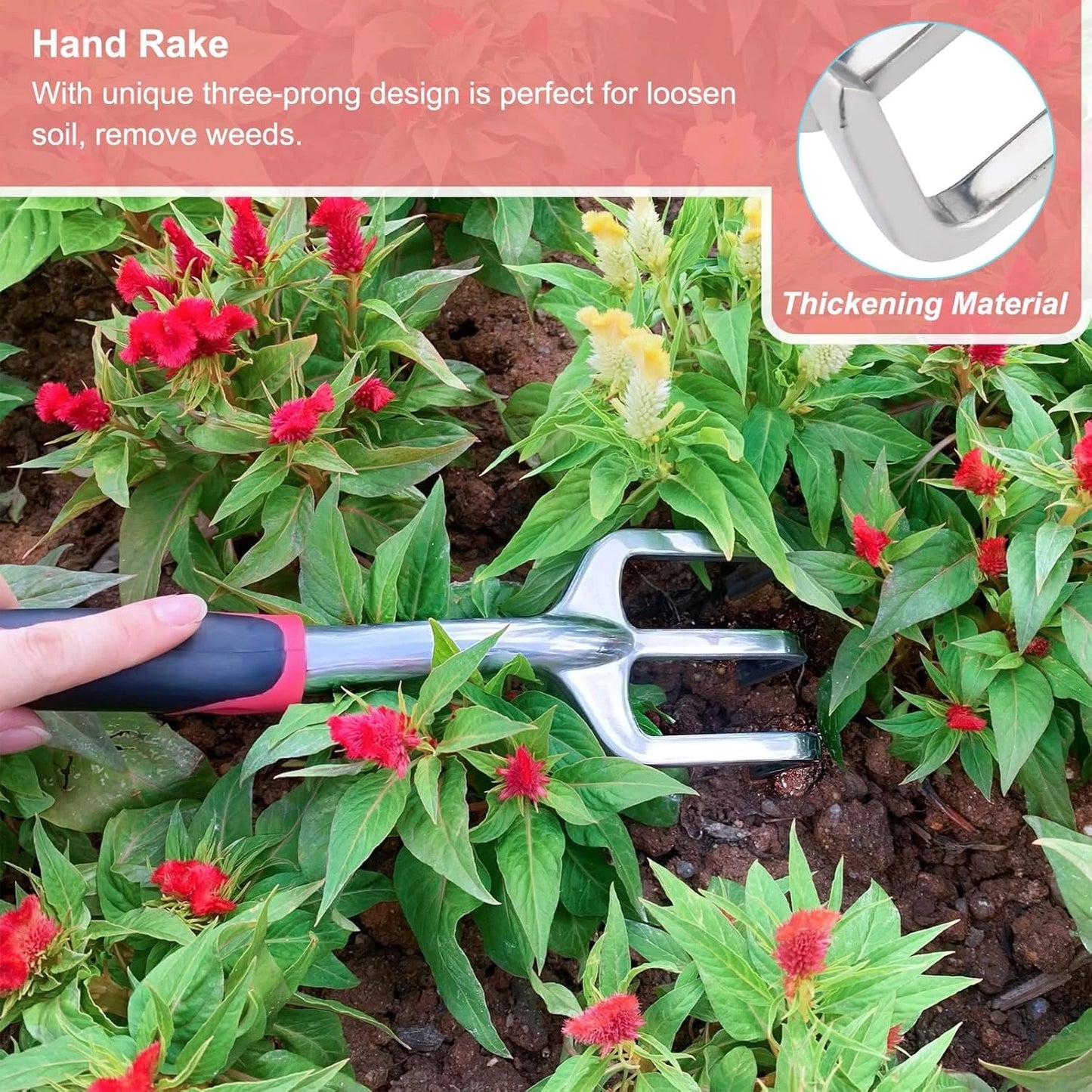 Garden Tool Set, 3PCS Heavy Duty Aluminum Gardening Tools with Soft Non-Slip Erg