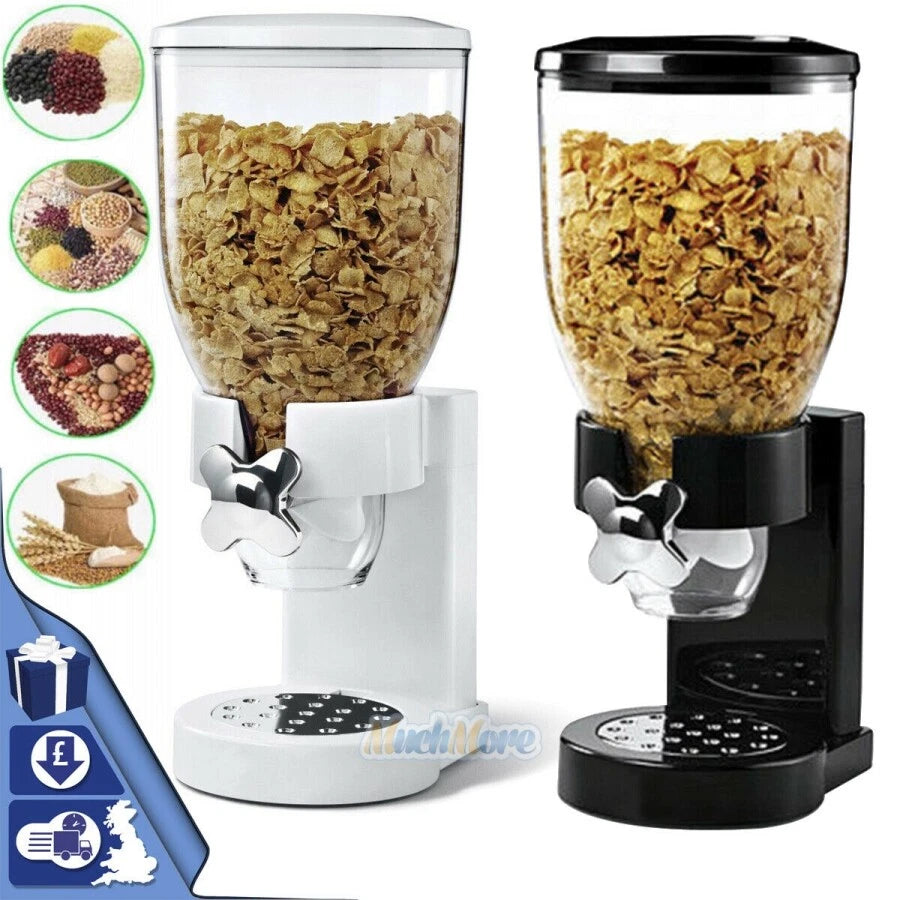 Large Cereal Dispenser Storage Triple Dry Food Snack Container Kitchen Canister