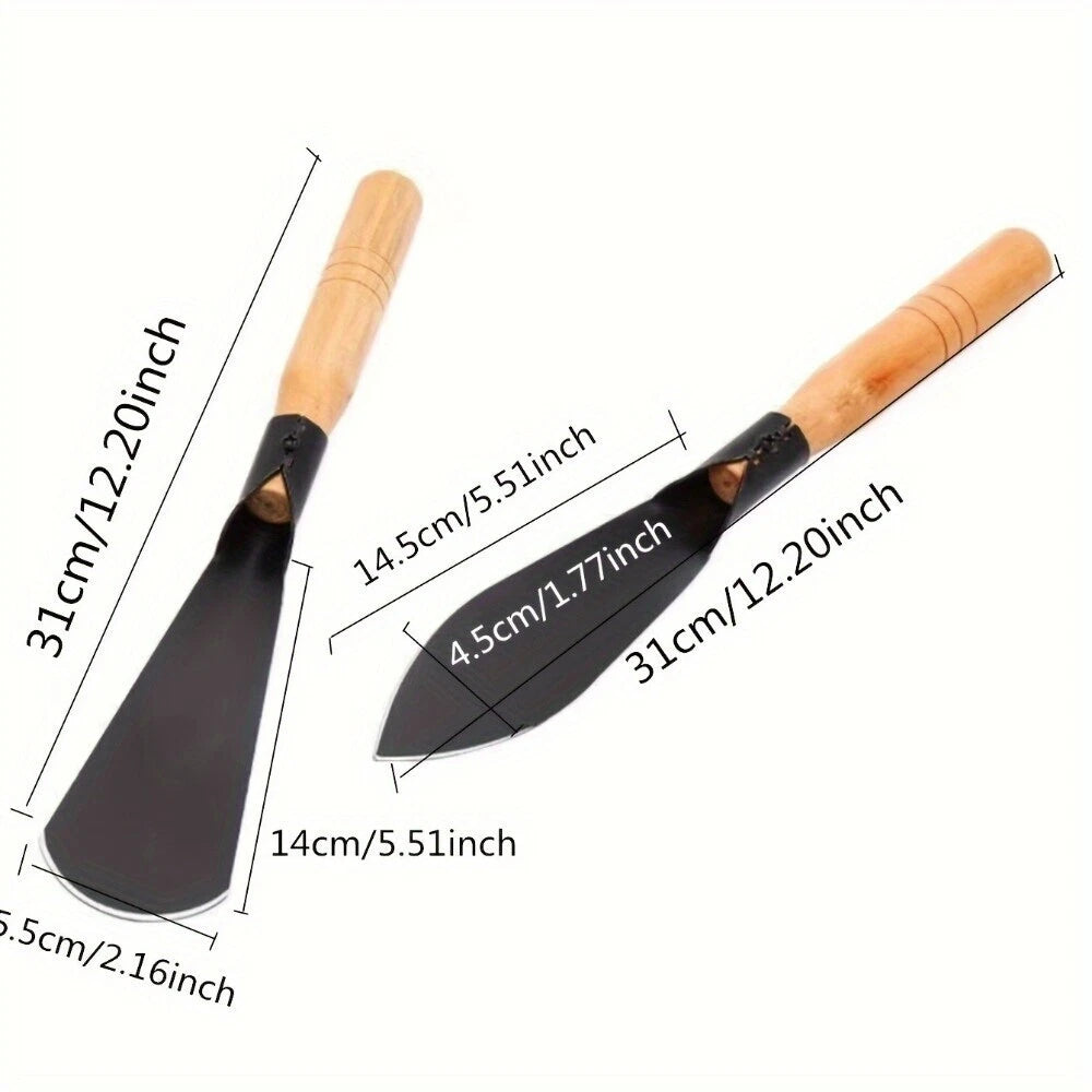 Set of Two Metal Garden Shovels - Ideal for Digging, Transplanting, Planting