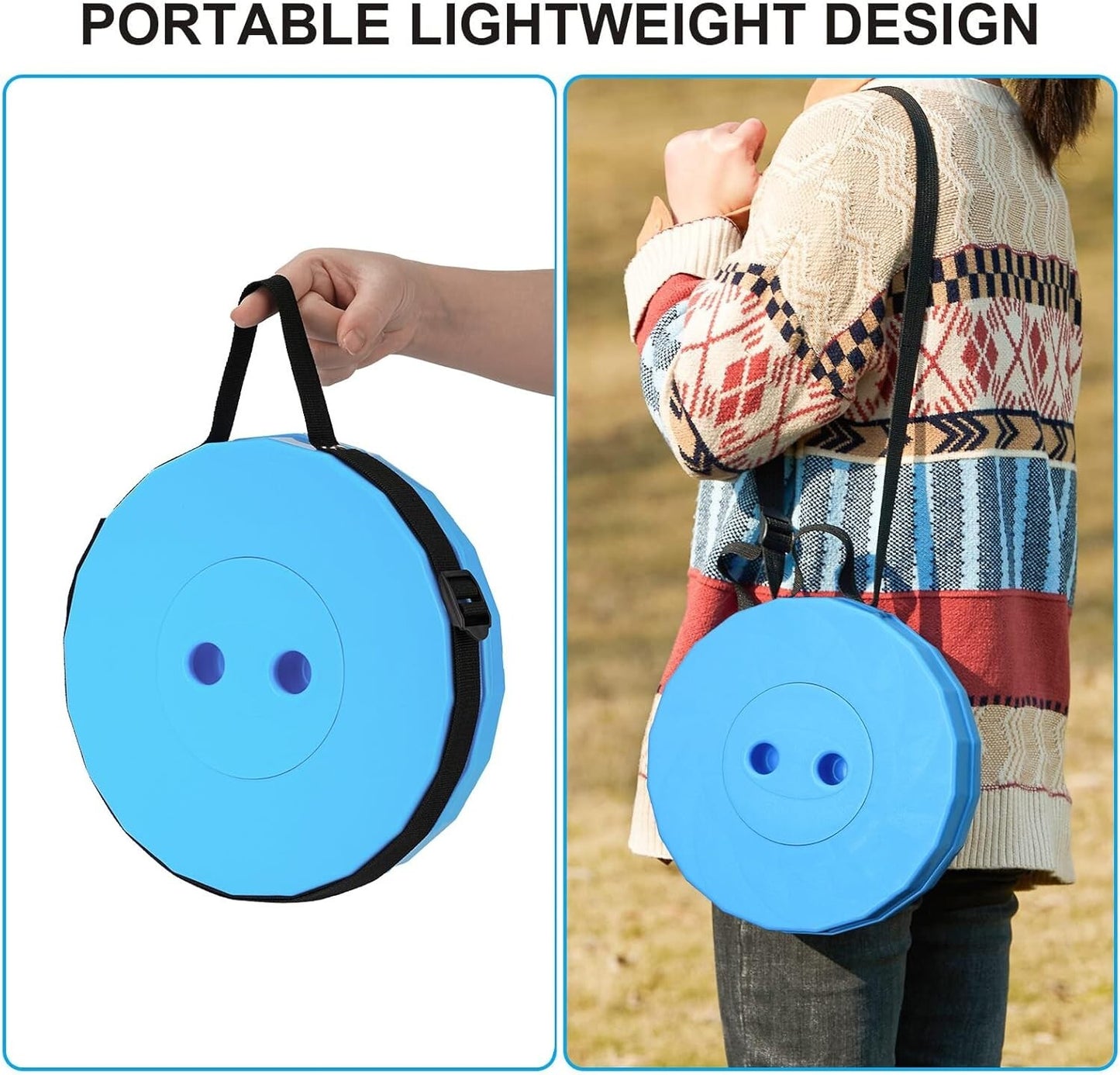 Folding Collapsible Camping Stool, Lightweight Sturdy for Outdoor Use (Rainbow)