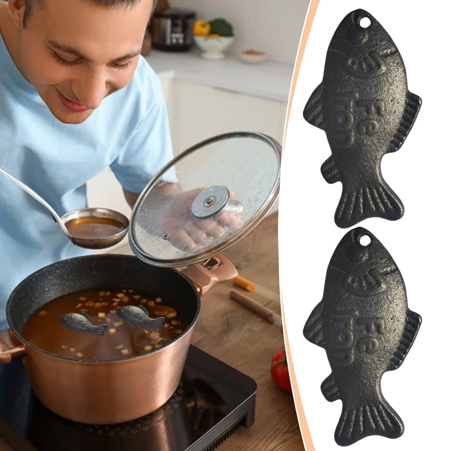 Lucky Iron Fish Effective and Safe Cooking Tool Reusable Effective 2 Pieces