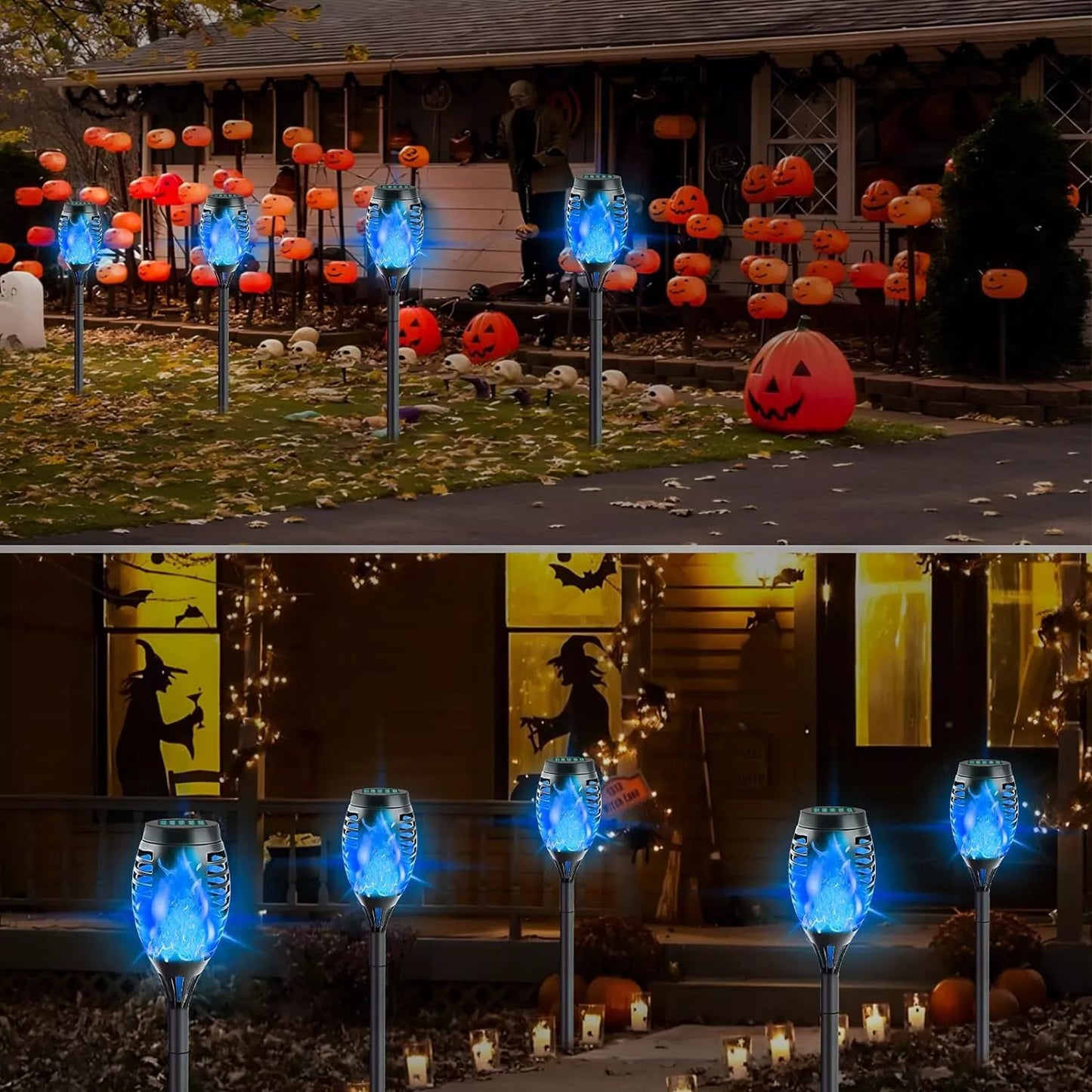 Solar Torch Lights with Flickering Flame Outdoor 12LED Tiki Torch Solar Lights