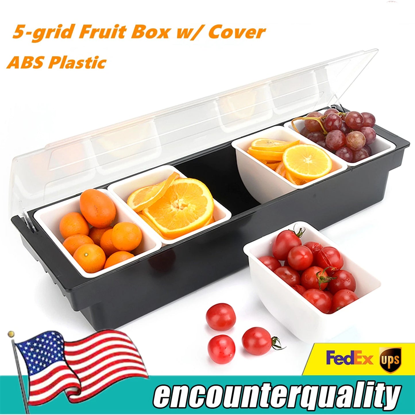 5 Fruit Boxesÿwith Cover Kitchen Fruit Dispenser Storage Box 5.5?X3.3?X2.95?