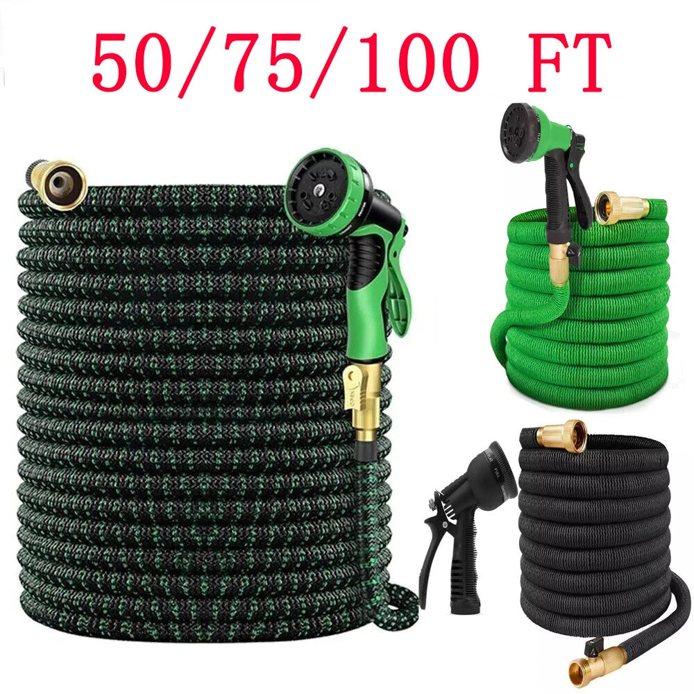 5X Stronger Deluxe Heavy Duty Expandable Flexible Garden Water Hose (50ft,100ft)