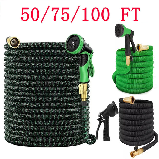 5X Stronger Deluxe Heavy Duty Expandable Flexible Garden Water Hose (50ft,100ft)