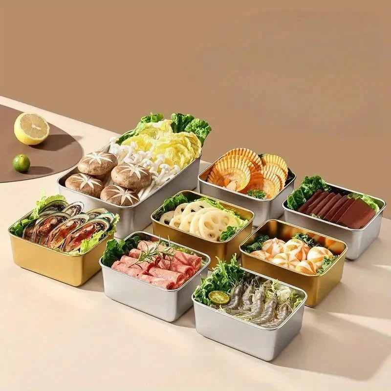 6pcs Stainless Steel Food Storage Containers with Lids – Lunch & Prep Set