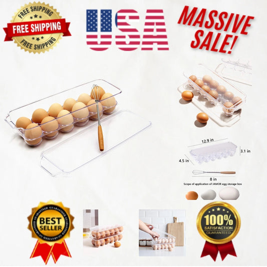 Space-Saving 12-Grid Egg Storage Solution with Lid - Dishwasher Safe & Practical