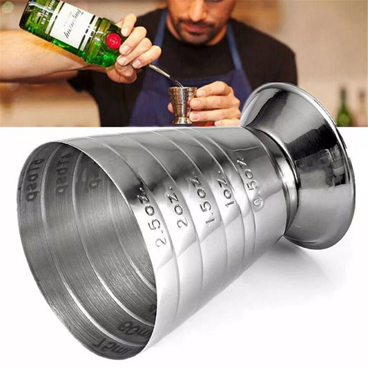75ml Metal Measure Cup Drink Shot Ounce Jigger Bar Mixed Cocktail Beaker NEW US