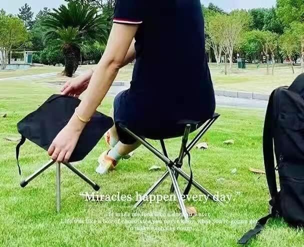 Folding Stool Portable Telescopic Chair Seat Camping Retractable Outdoor Fishing