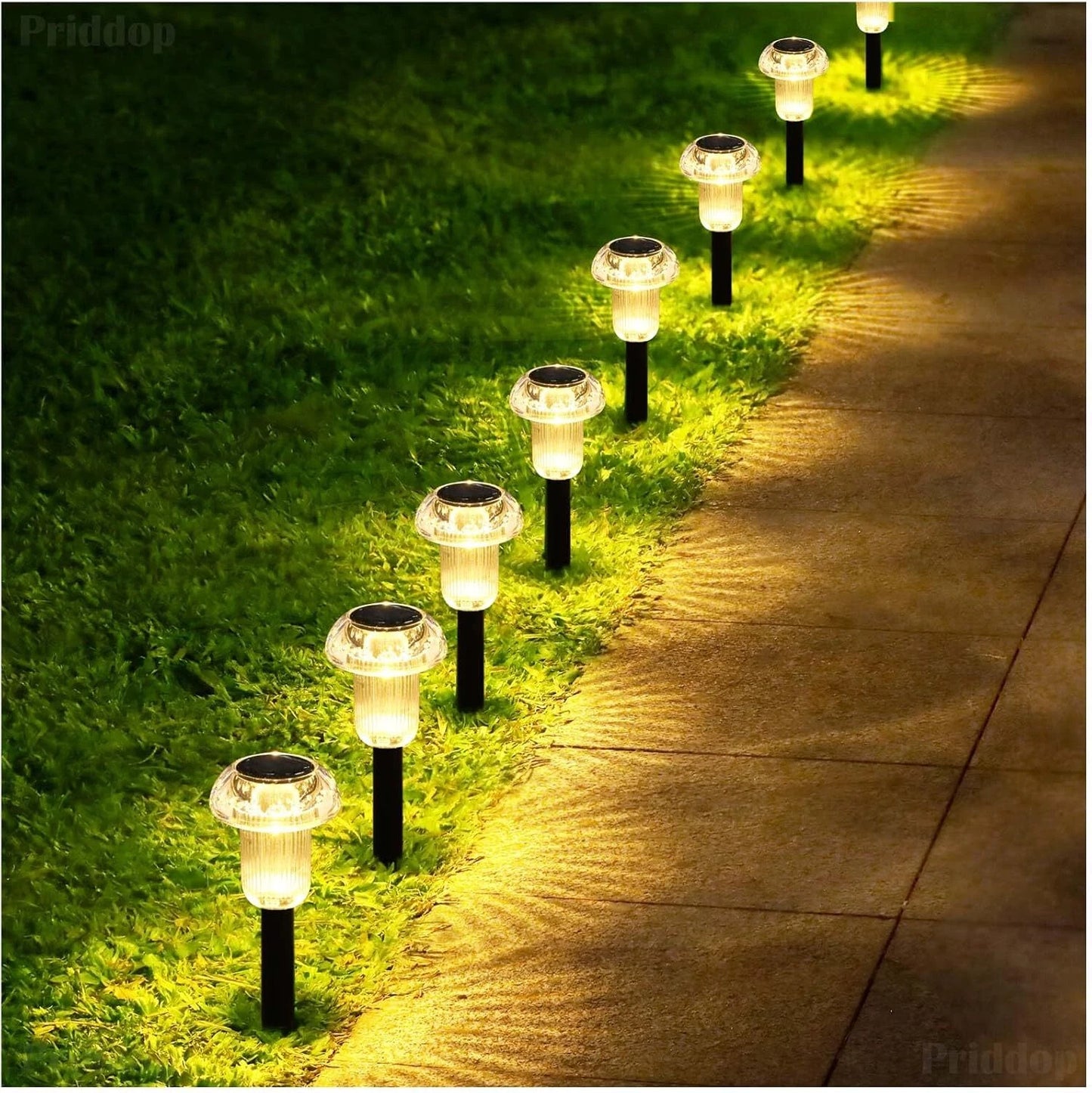 8 Pack Solar Garden Lights Outdoor Waterproof Pathway LED Lights Landscape Yard