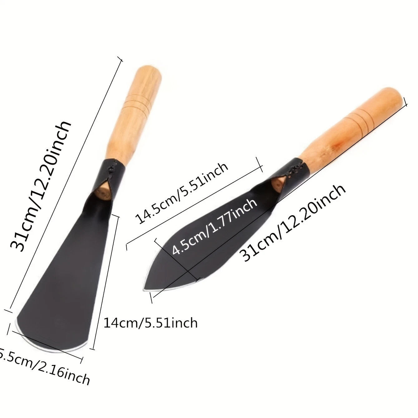 Set of Two Metal Garden Shovels - Ideal for Digging, Transplanting, Planting