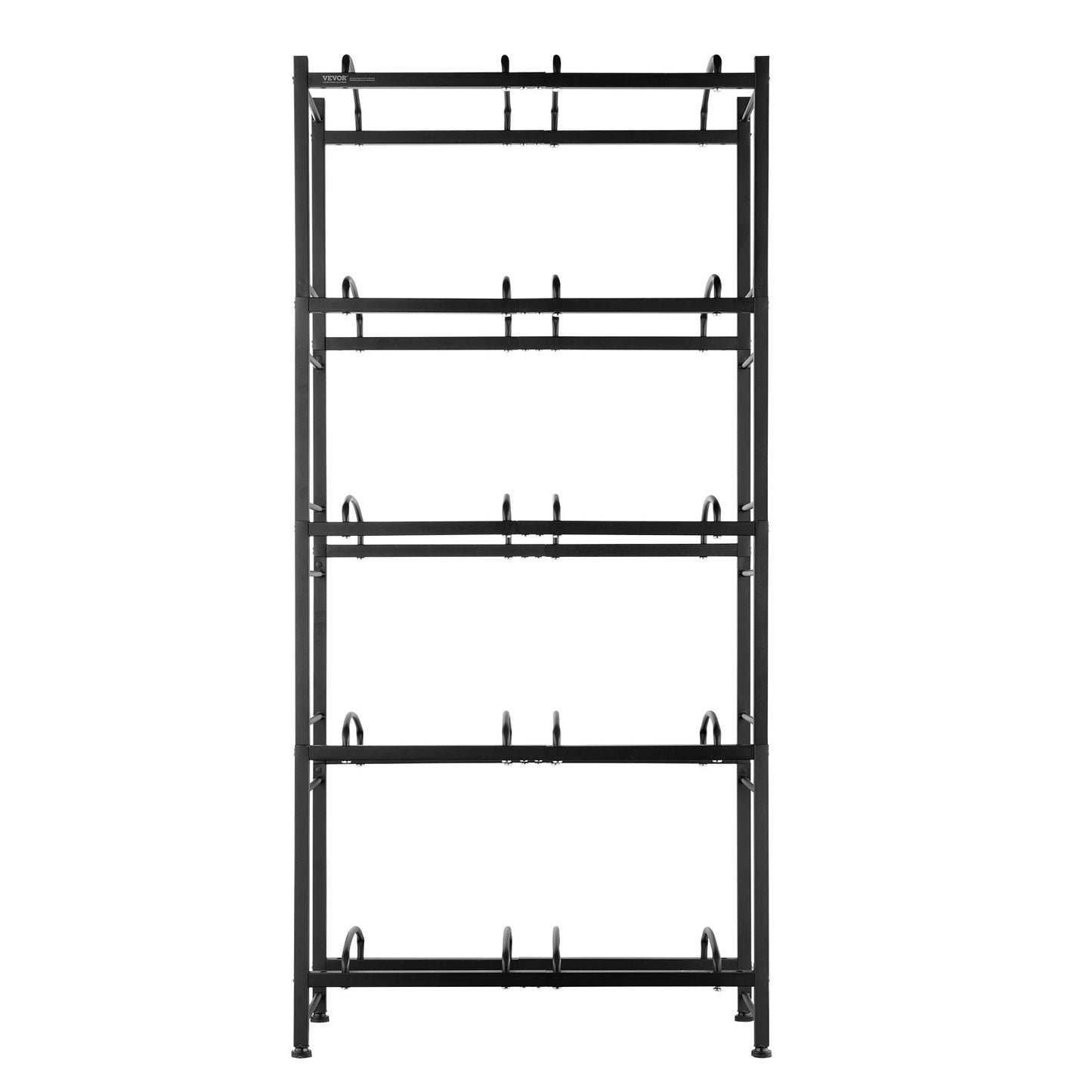 5-Tier Water Jug Holder Double Row Water Bottle Rack for 10 Bottles Black