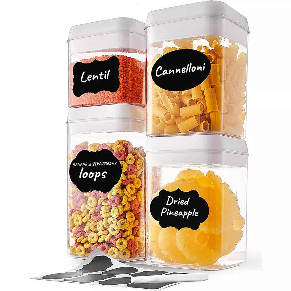 4 PCS Airtight Food Storage Containers With Lid For Cereal Flour Sugar Dry Food