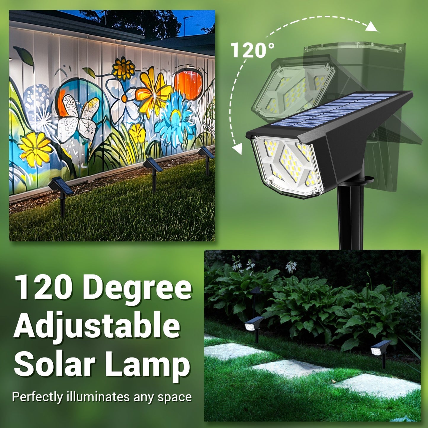 6/10 Pack Solar Spot Lights Outdoor Landscape Spotlights for Garden Cool White