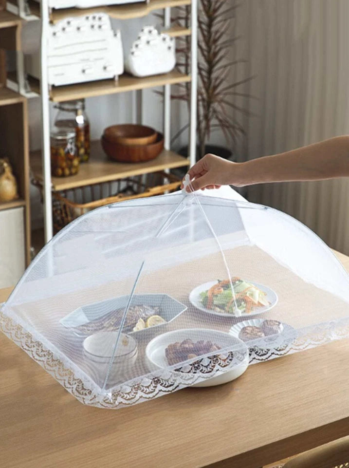Foldable Mesh Food Cover - Anti-Fly, Dustproof for Dining Table & Outdoor Use