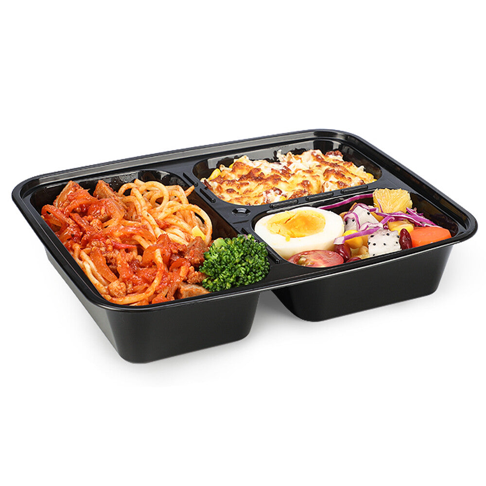 10 Pack Bento Box 32oz 3 Compartment Meal Prep Containers with Lids Food Storage