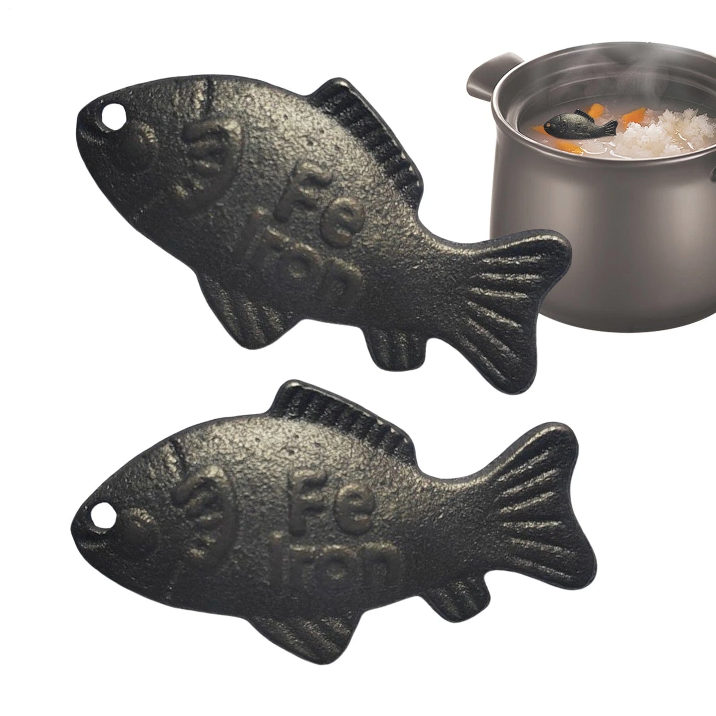 Lucky Iron Fish Effective and Safe Cooking Tool Reusable Effective 2 Pieces