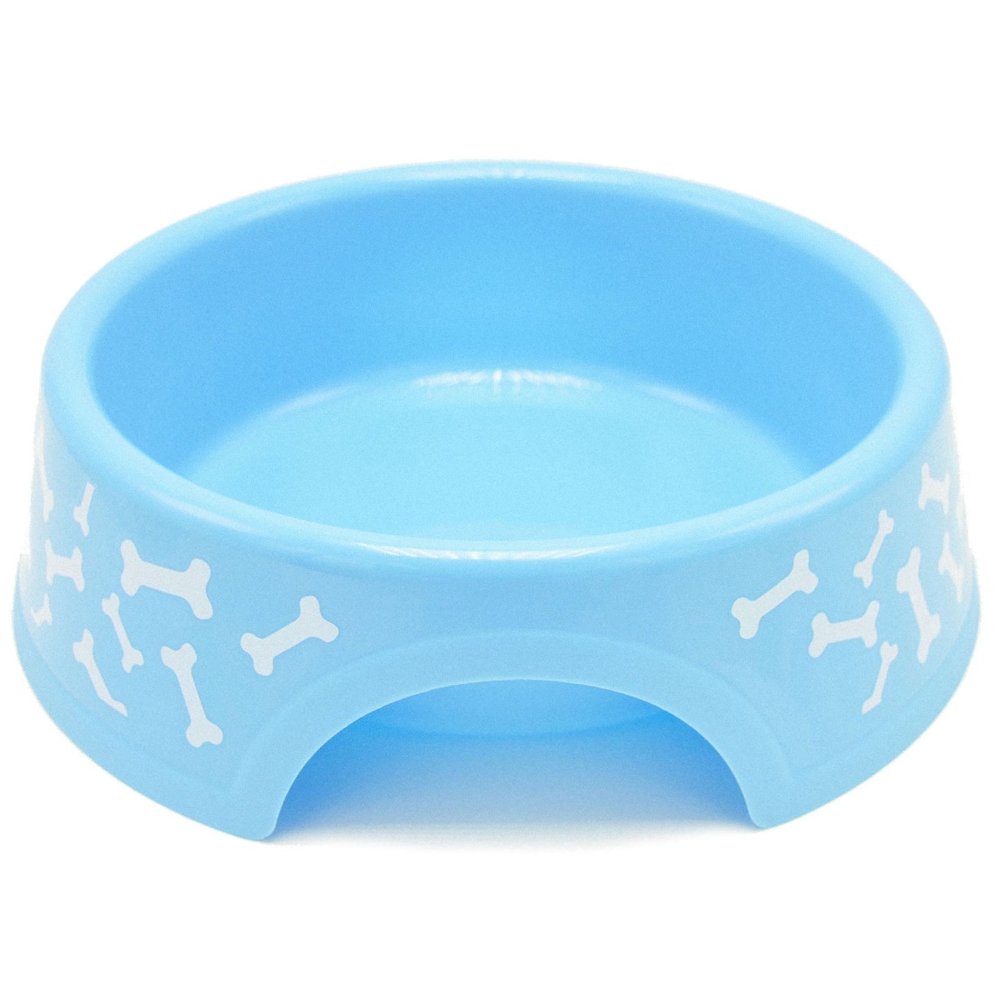 Pet Dog Cat Food Feeding Water Dish Plastic Plate Bowl with Bones 2 Qt (2.89 L)