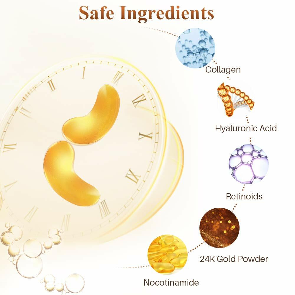 80pc 24K Gold Crystal Collagen Eye Mask Patch Gel Wrinkle Anti Aging Dark Circle