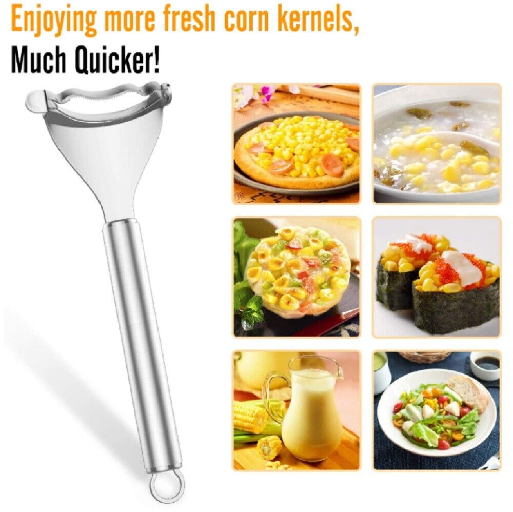 Stainless Steel Corn Cob Peeler – Kernel Stripper & Cutter Remover Kitchen Tool