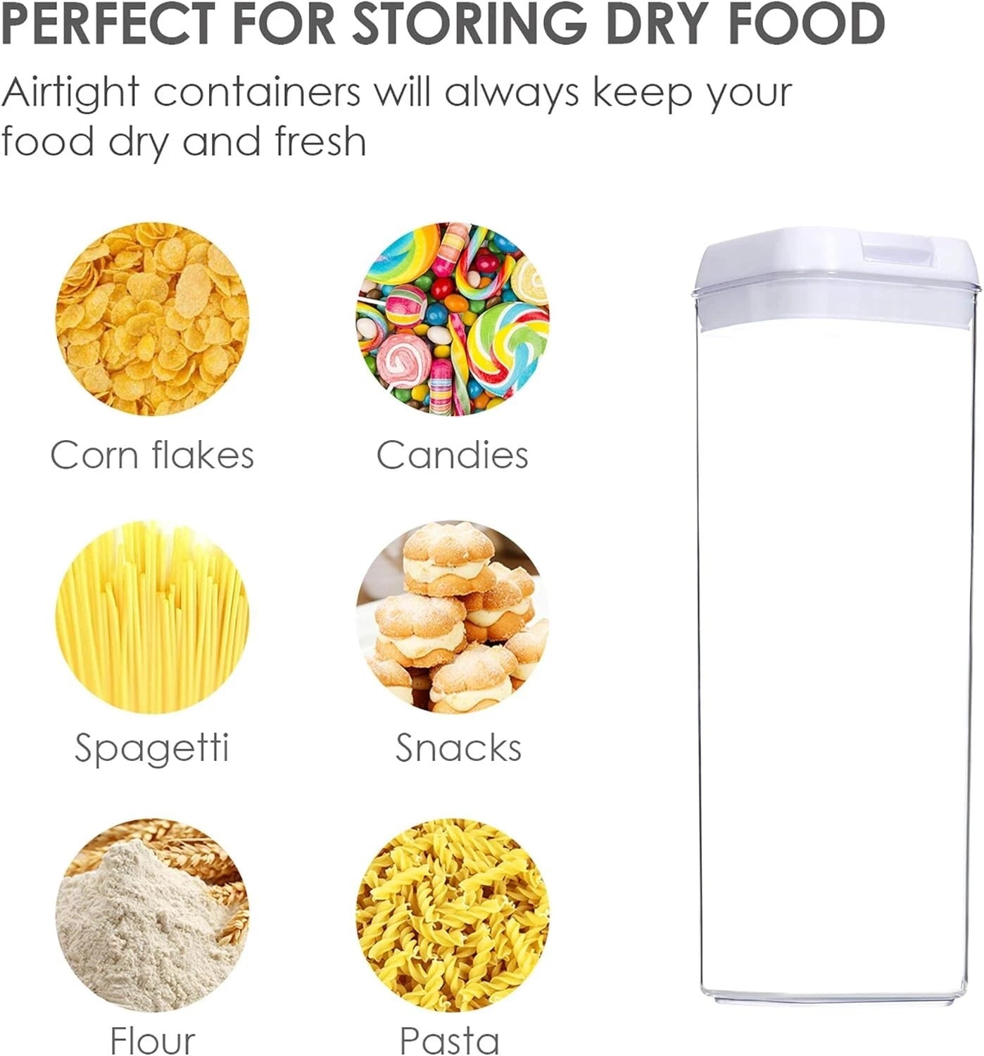 4PCS Airtight BPA-Free Kitchen Storage Containers with Easy Lock Lids - 1.8L
