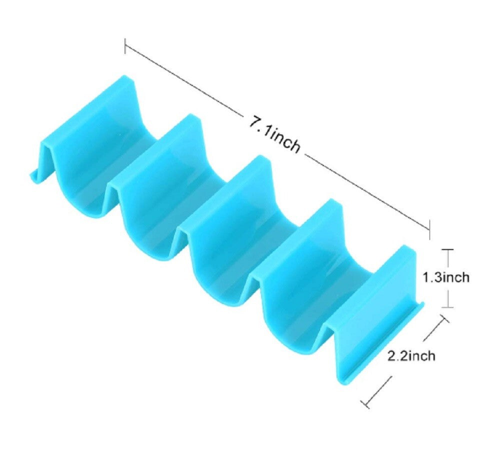 4-Pack Wave Taco Holder Stand – Stainless Steel Rack Tray for Mexican Cooking