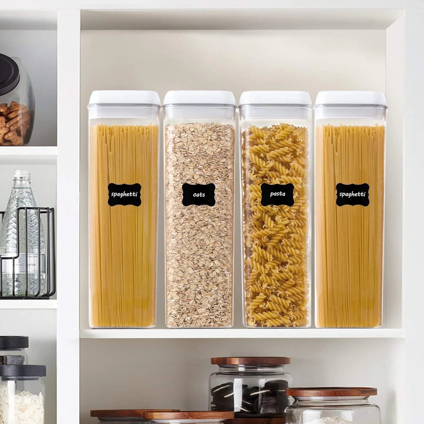 4PCS Airtight BPA-Free Kitchen Storage Containers with Easy Lock Lids - 1.8L