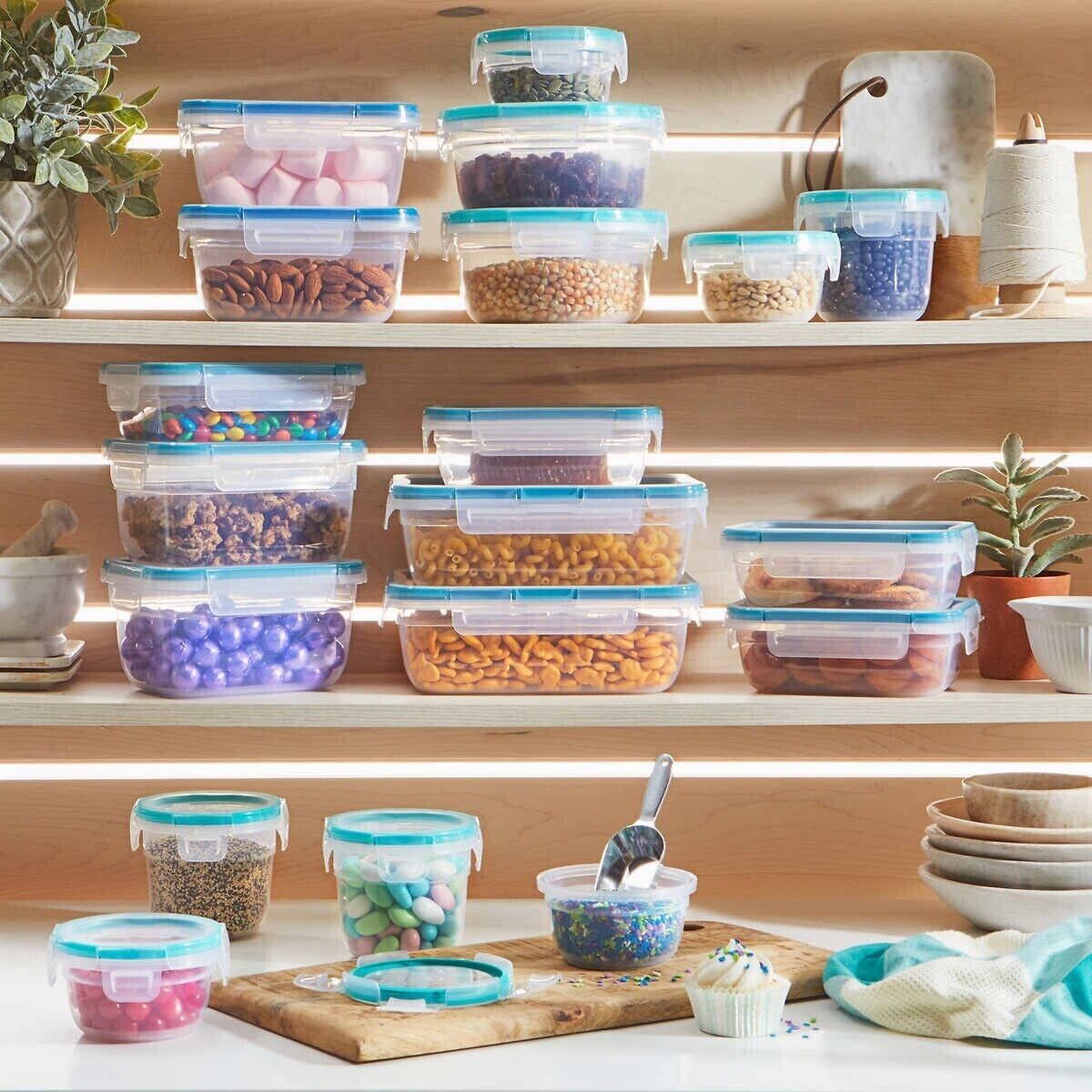 Snapware 38 Pc Plastic Food Storage Container Set BPA Free Kitchen Snaplock Lids