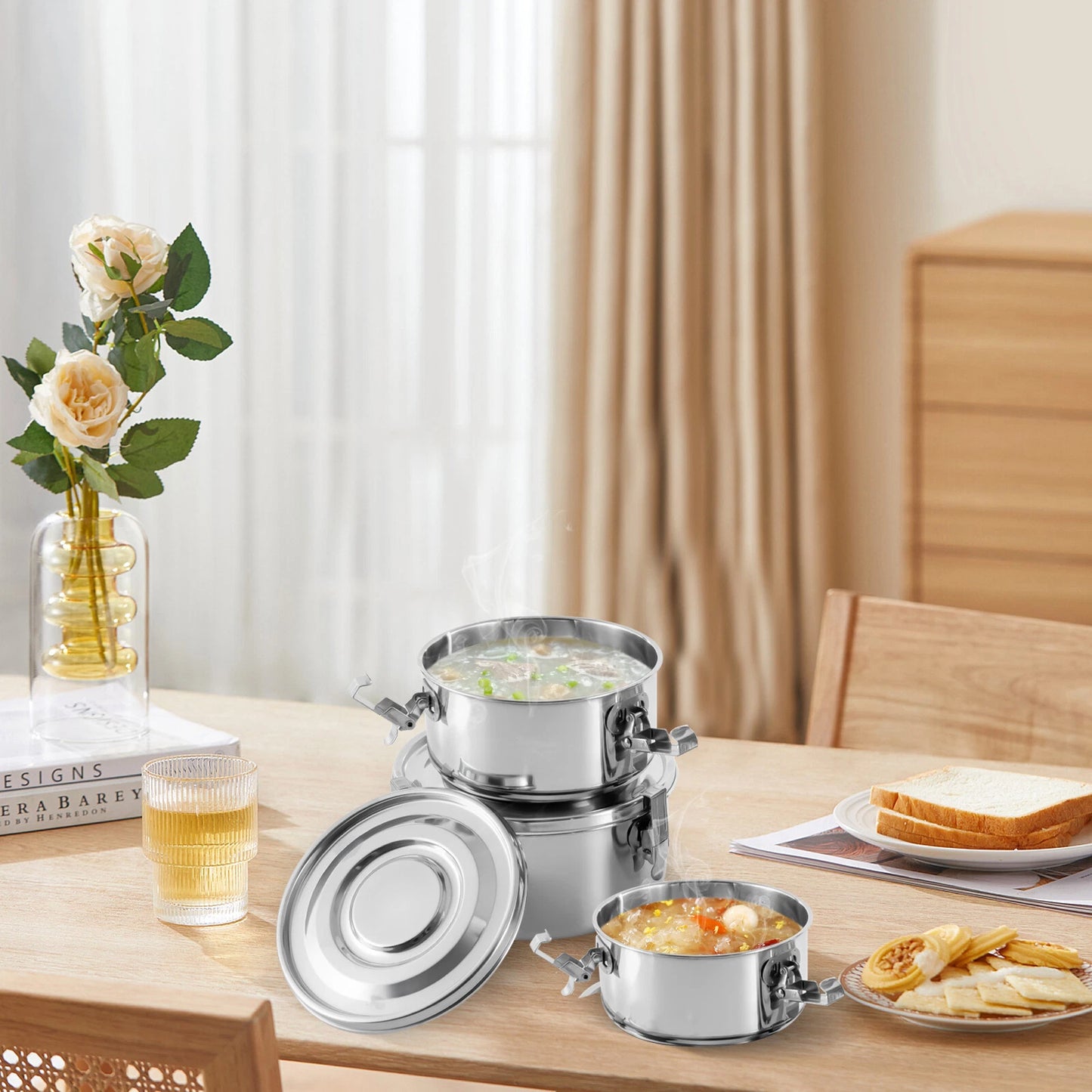 Food Storage Containers Stainless Steel for Kitchen Food Containers Airtight