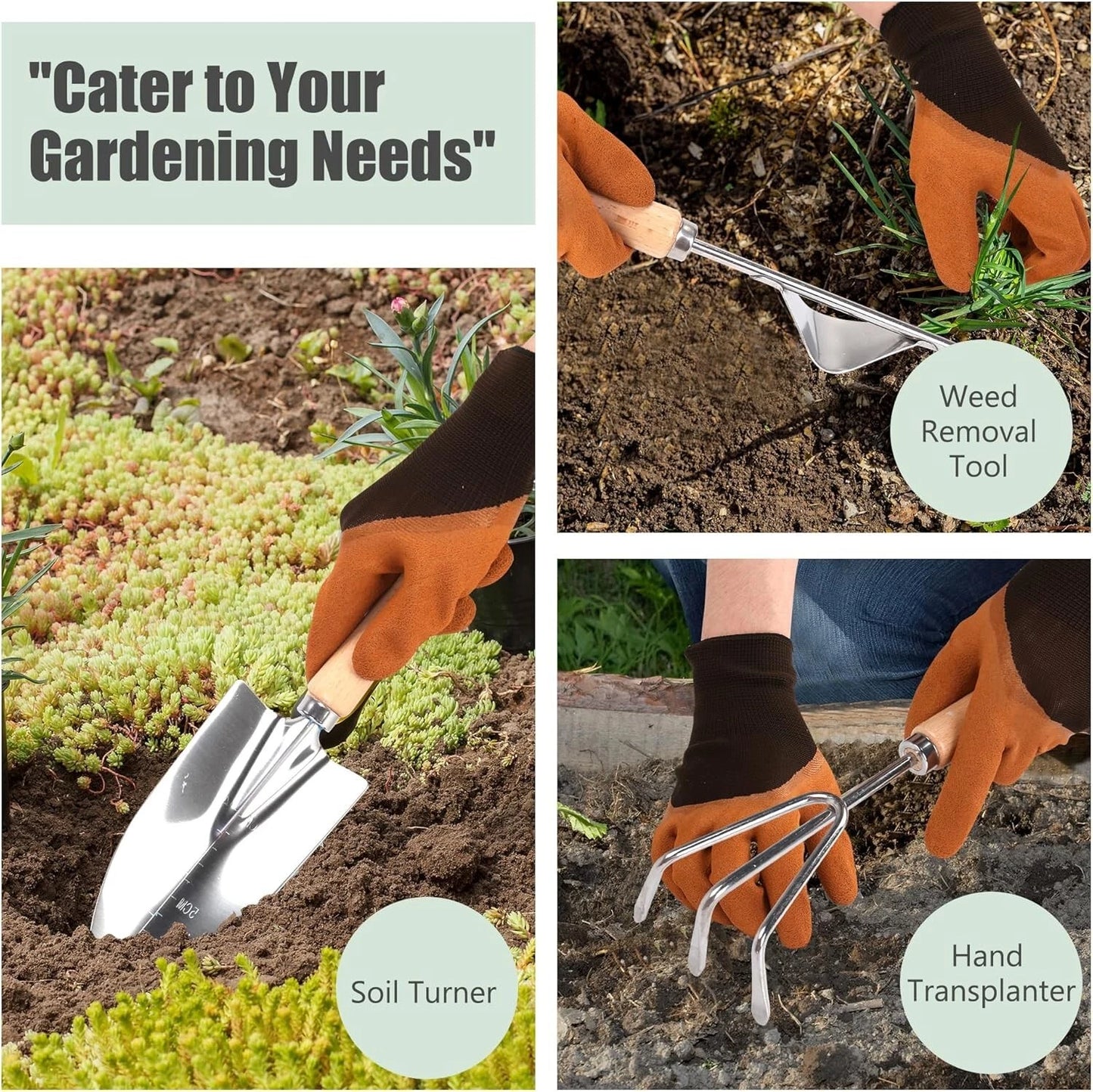 Premium 10-Piece Gardening Tool Set for Women Heavy Duty Steel Rust-Proof Tools