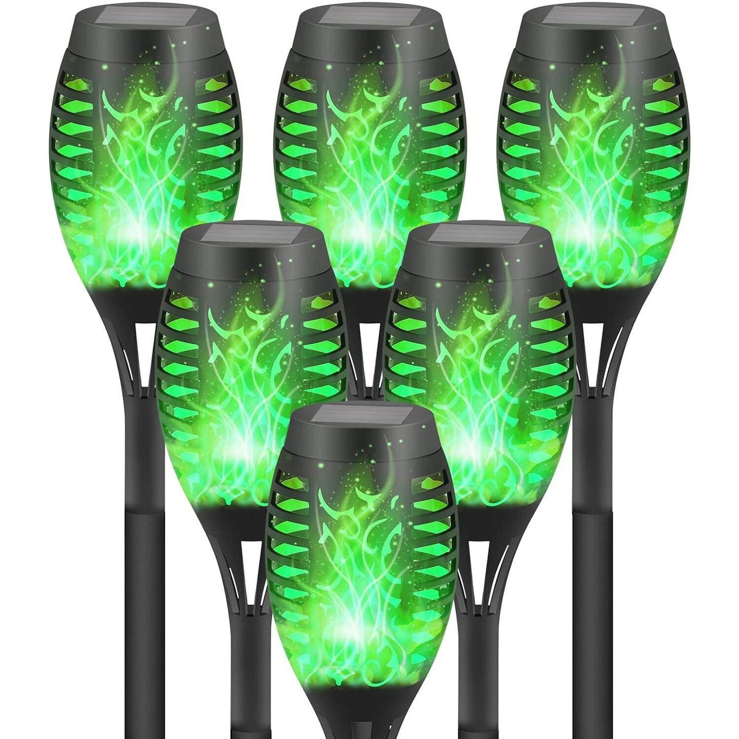 Solar Torch Lights with Flickering Flame Outdoor 12LED Tiki Torch Solar Lights