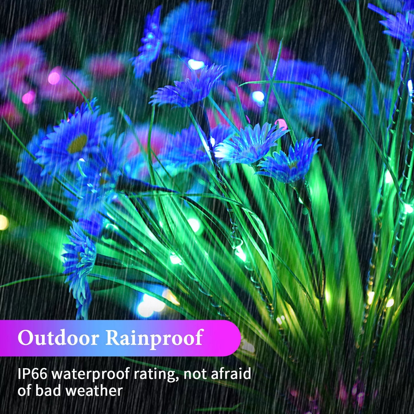 Solar Garden Lights Outdoor Waterproof LED Flower Stake Lamp Yard Patio Decor