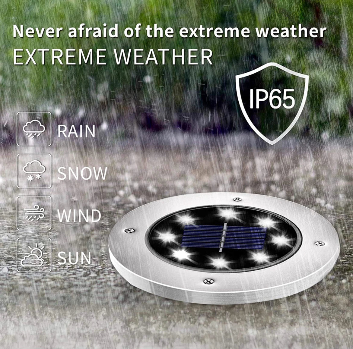 12PACK Solar In Ground Lights Outdoor Buried Lamp Disk LED Lawn Pathway Garden