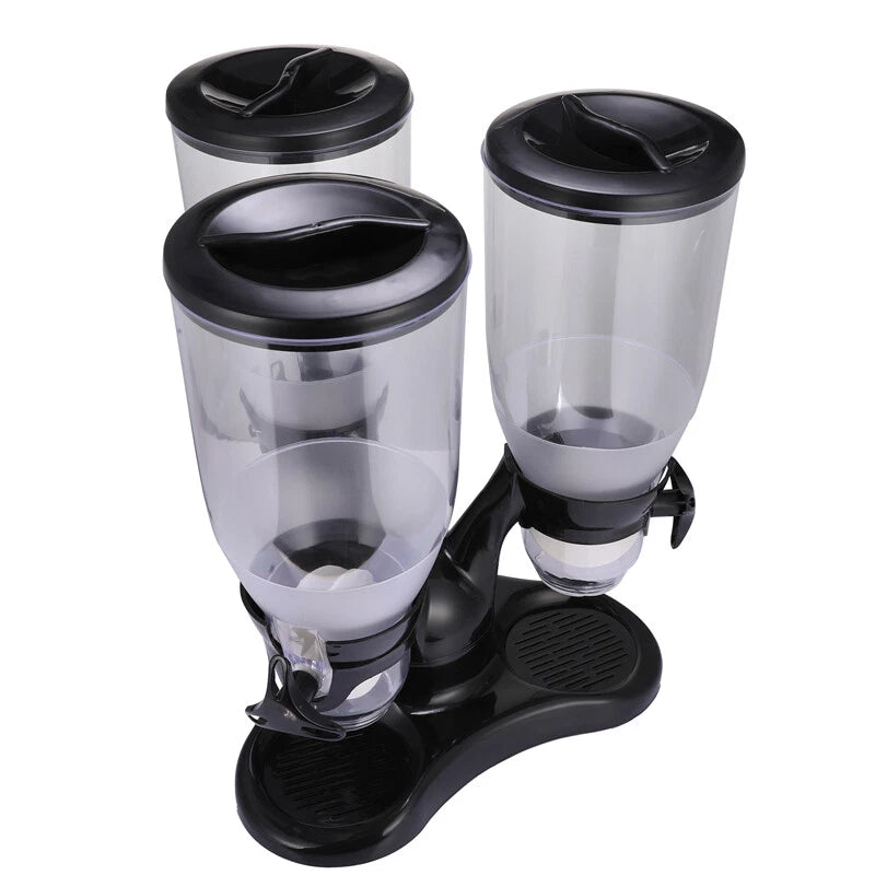 Large Cereal Dispenser Storage Triple Dry Food Snack Container Kitchen Canister