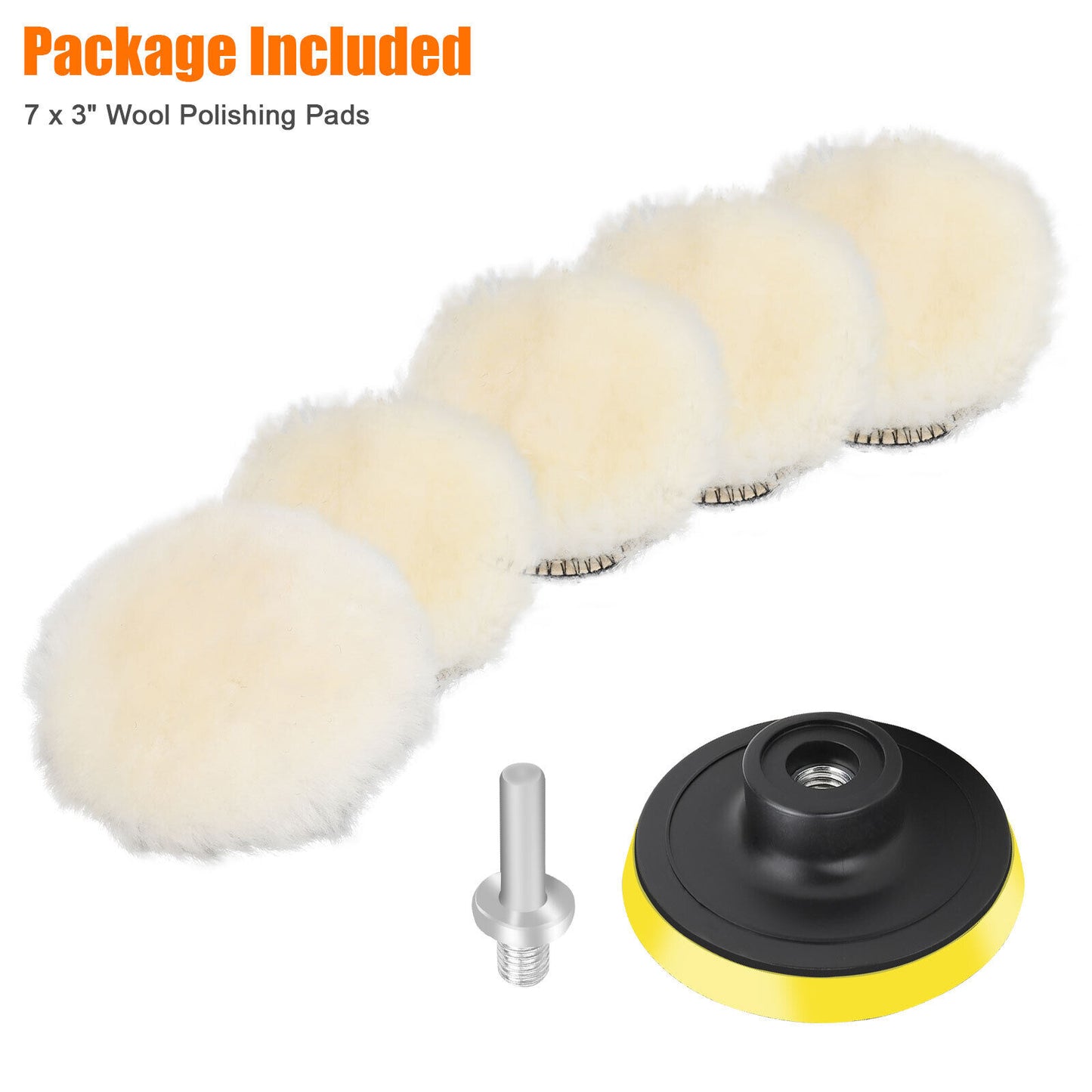 7PCS 3 Inch Car Polishing Buffing Pads Kit for Drill Sponge Waxing Foam Polisher