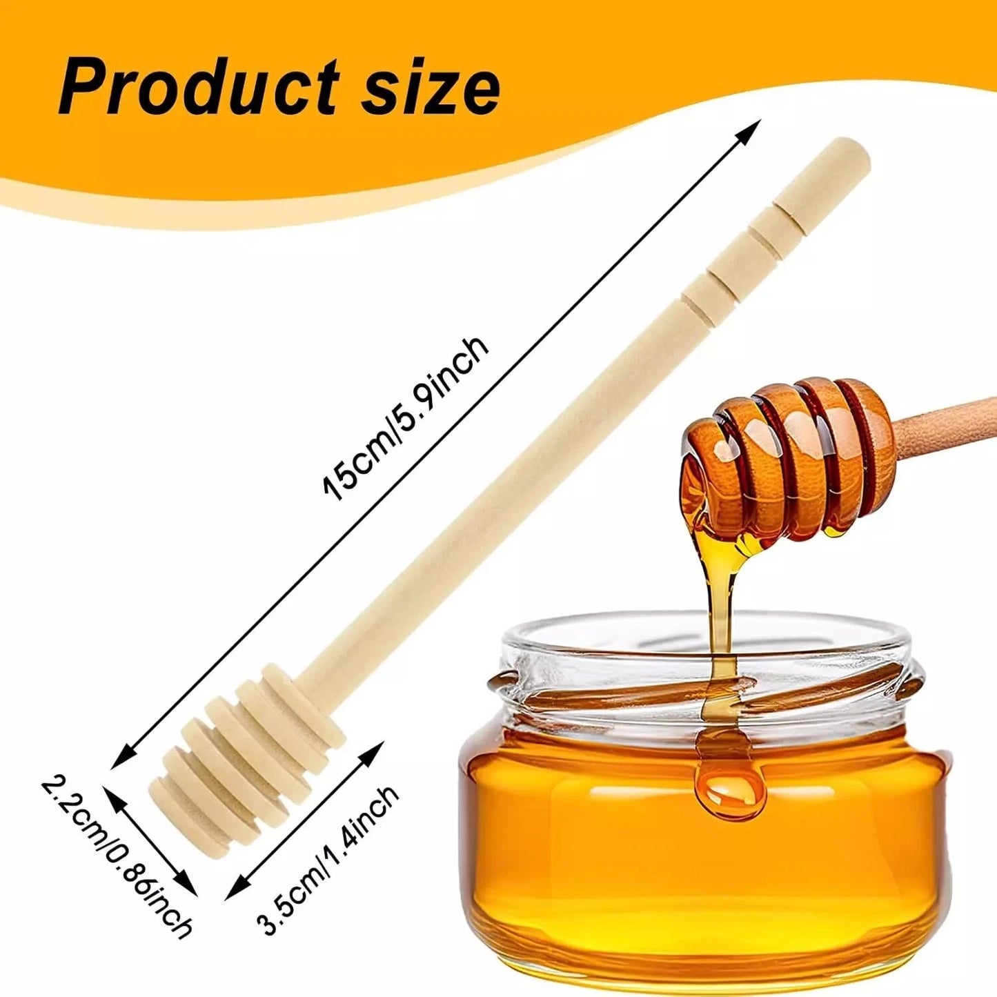 Wooden Honey Dipper Stick 6 Inch Individually Wrapped Honey Stirrer Stick Lot