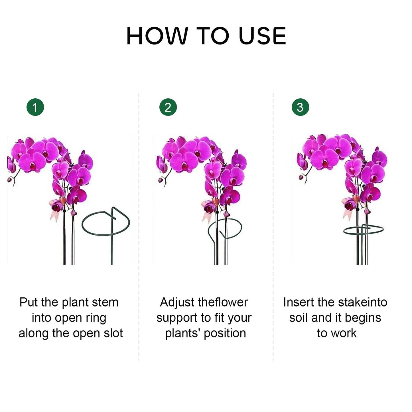 Plant Support Stakes with Plant Labels Garden Single Stem Flower Cage Support