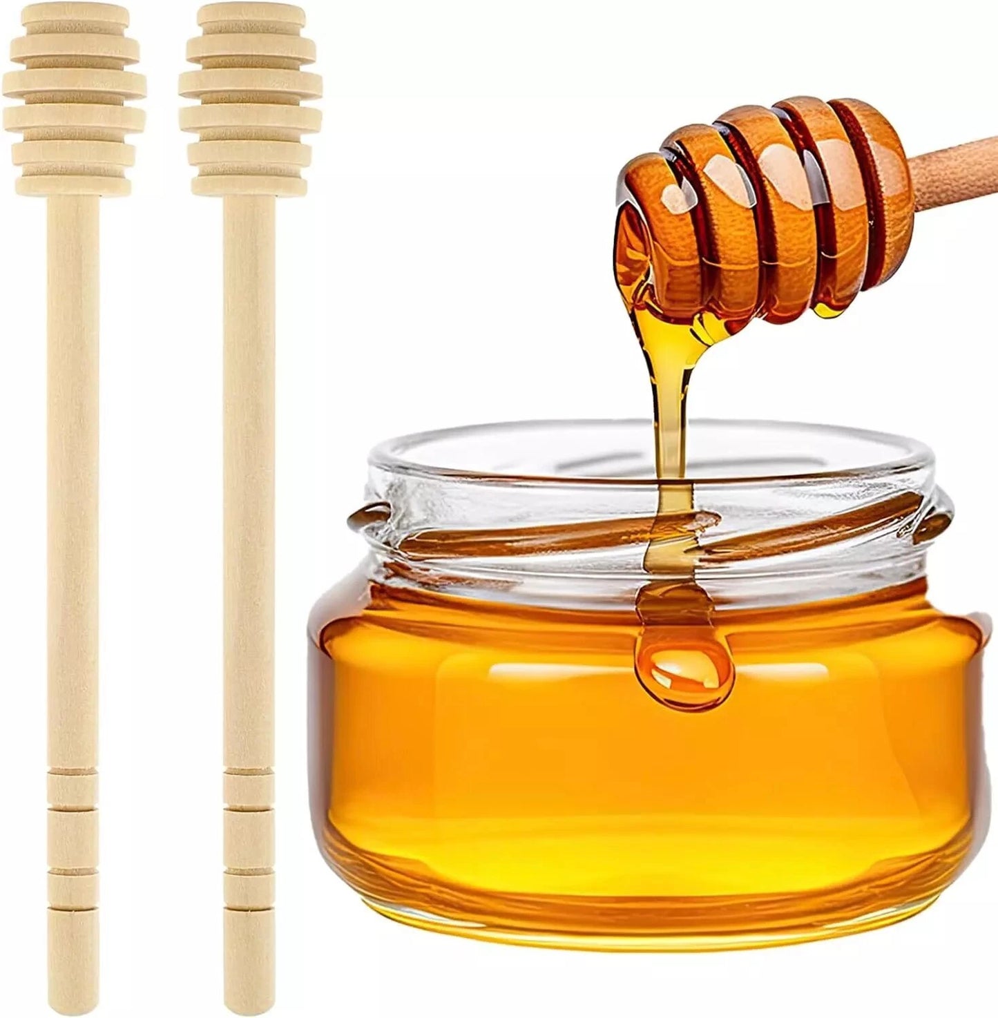 Wooden Honey Dipper Stick 6 Inch Individually Wrapped Honey Stirrer Stick Lot