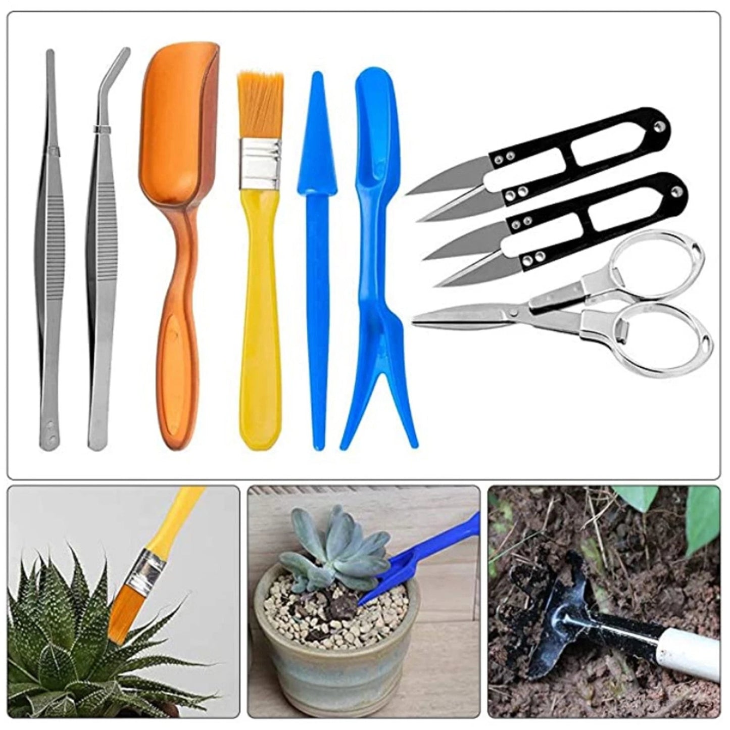 12PCS Gardening Tools Set Garden Kit Trowel Secateurs Fork Weeder Planting Diggi