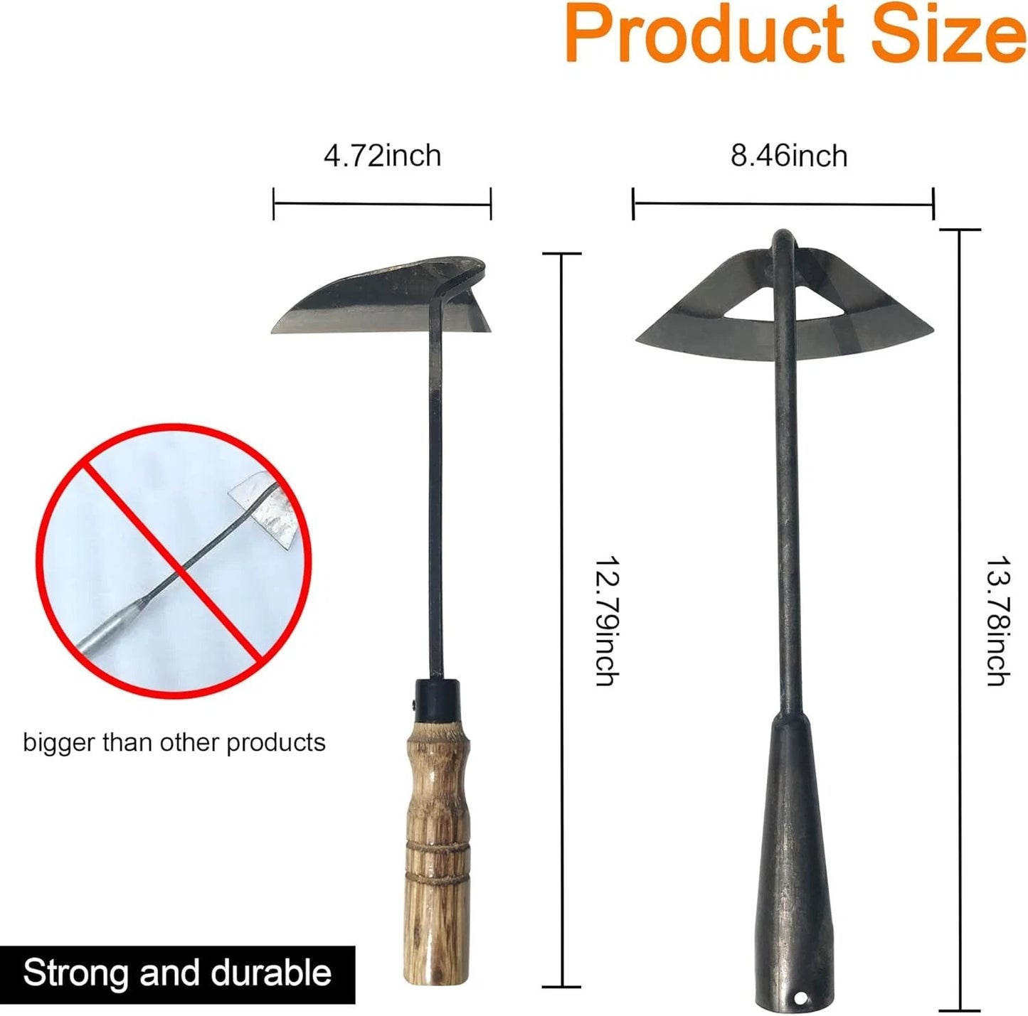 Gardening Tools Set: Hollow Hoe & Japanese Sickle for Effortless Weeding