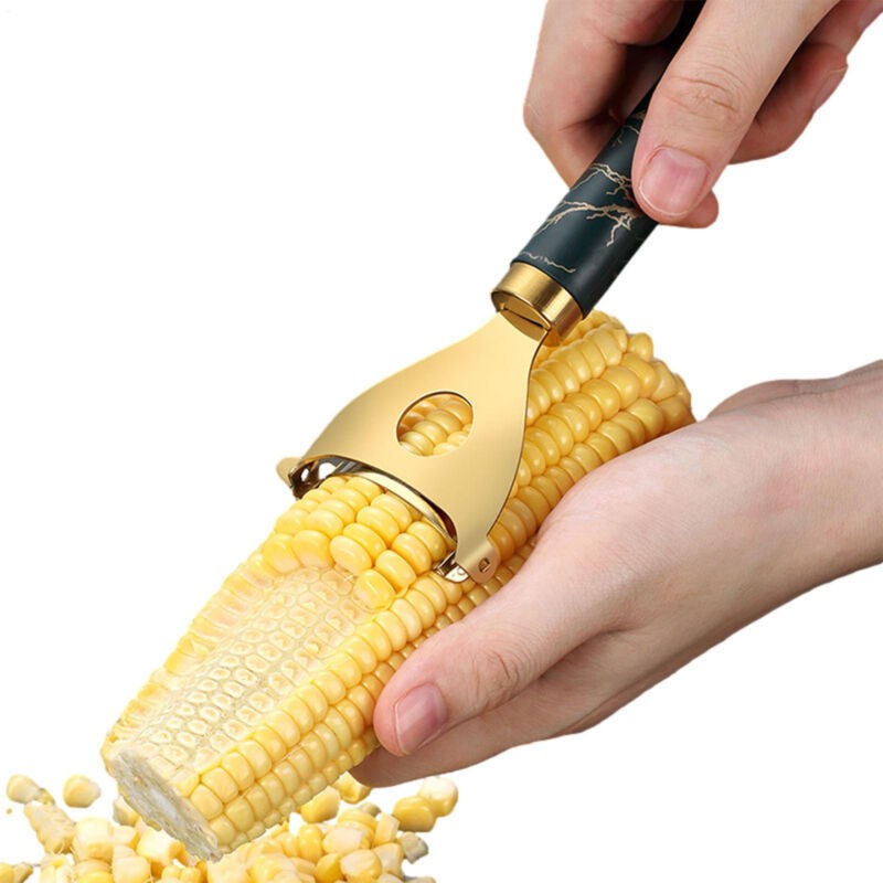 Stainless Steel Corn Cobs Peeler Stripper Remover Kitchen Cutter Thresher Tool