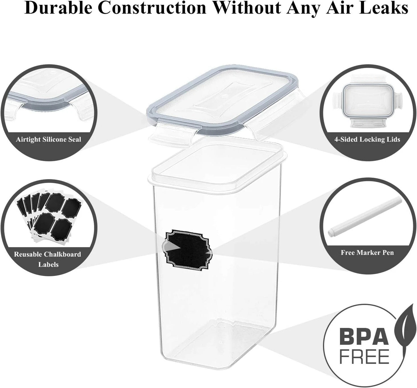 14PC Stackable Kitchen Storage Containers - Airtight & BPA-Free Organization Set