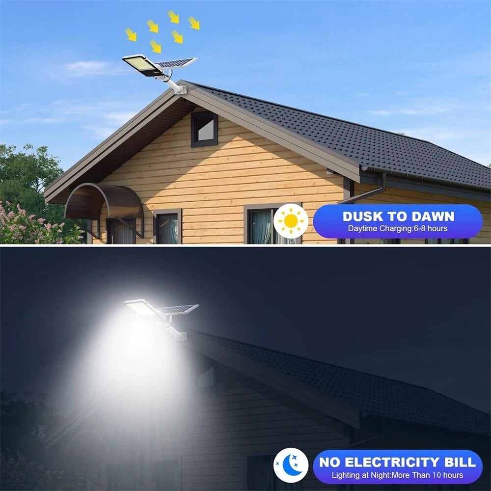 8000W Commercial Solar Street Lights LED Outdoor Dusk to Dawn Super Bright Lamp