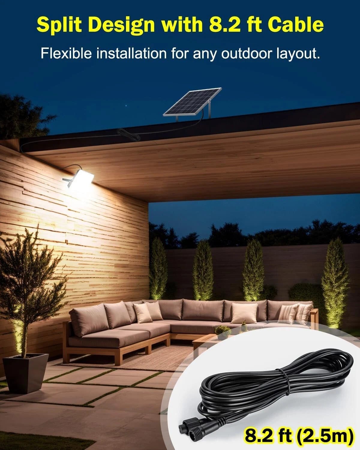 Solar Lights Outdoor 10000LM Auto On/Off Dusk to Dawn Light with 20000mAh