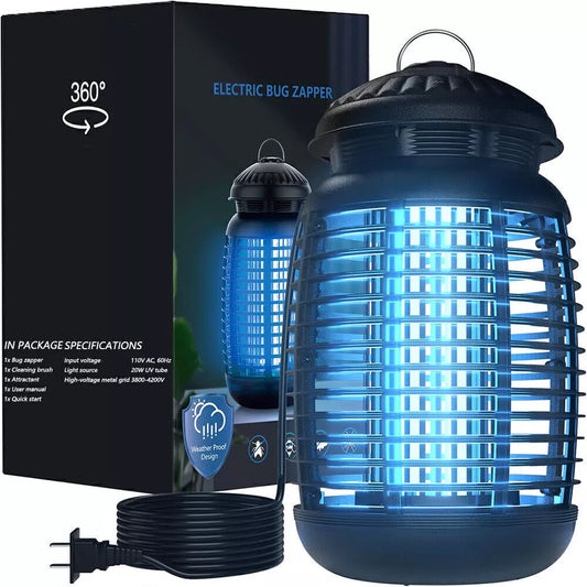 Bug Zapper 4300V Electronic Mosquito Zapper for Outdoor and Indoor Waterproof US