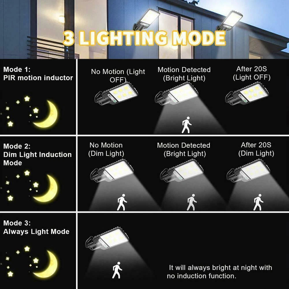 1000000LM LED Solar Motion Sensor Light Bright Garden Outdoor Street Wall Lamp