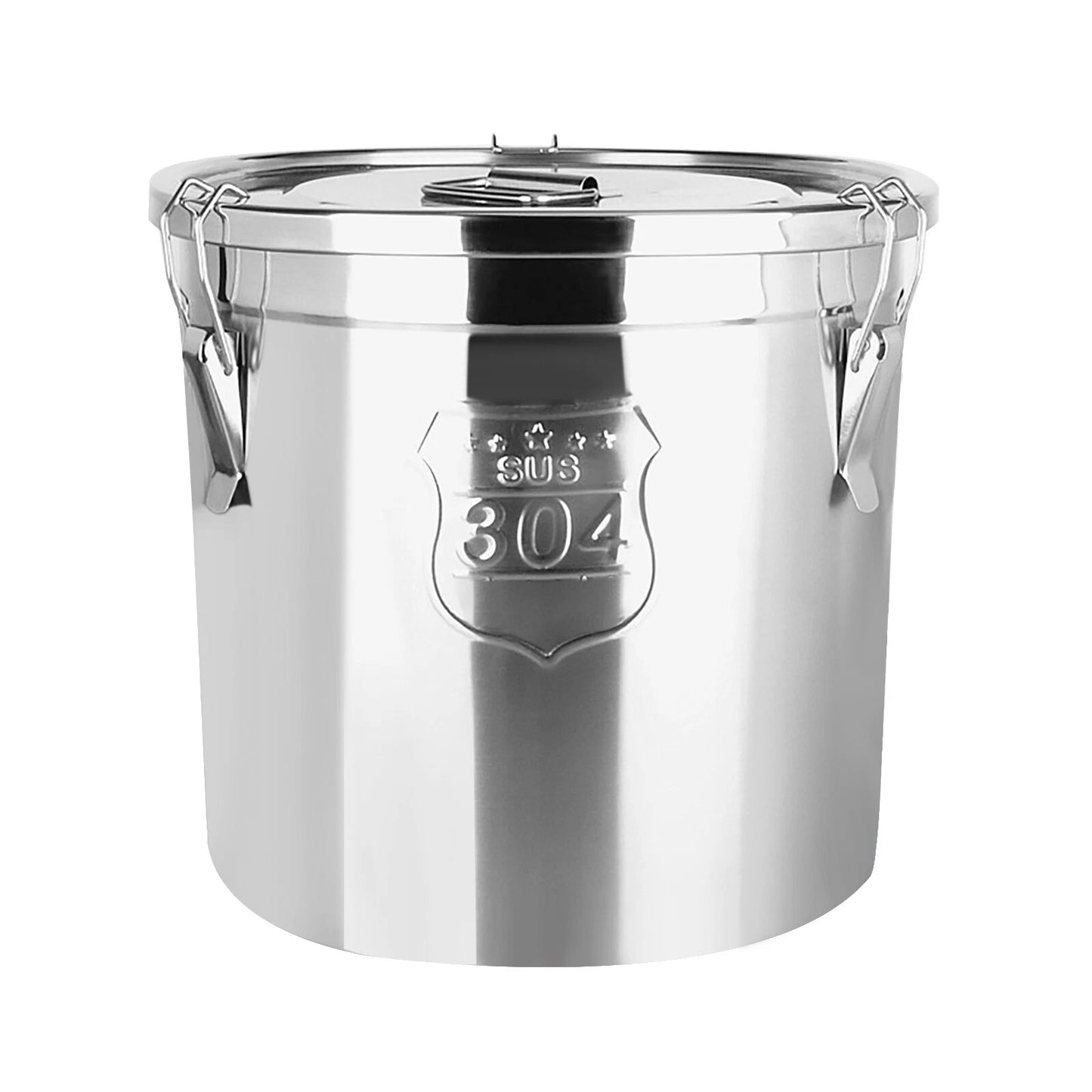 6L Stainless Steel Cereal Container Metal Kitchen Rice Storage Bucket with Lid