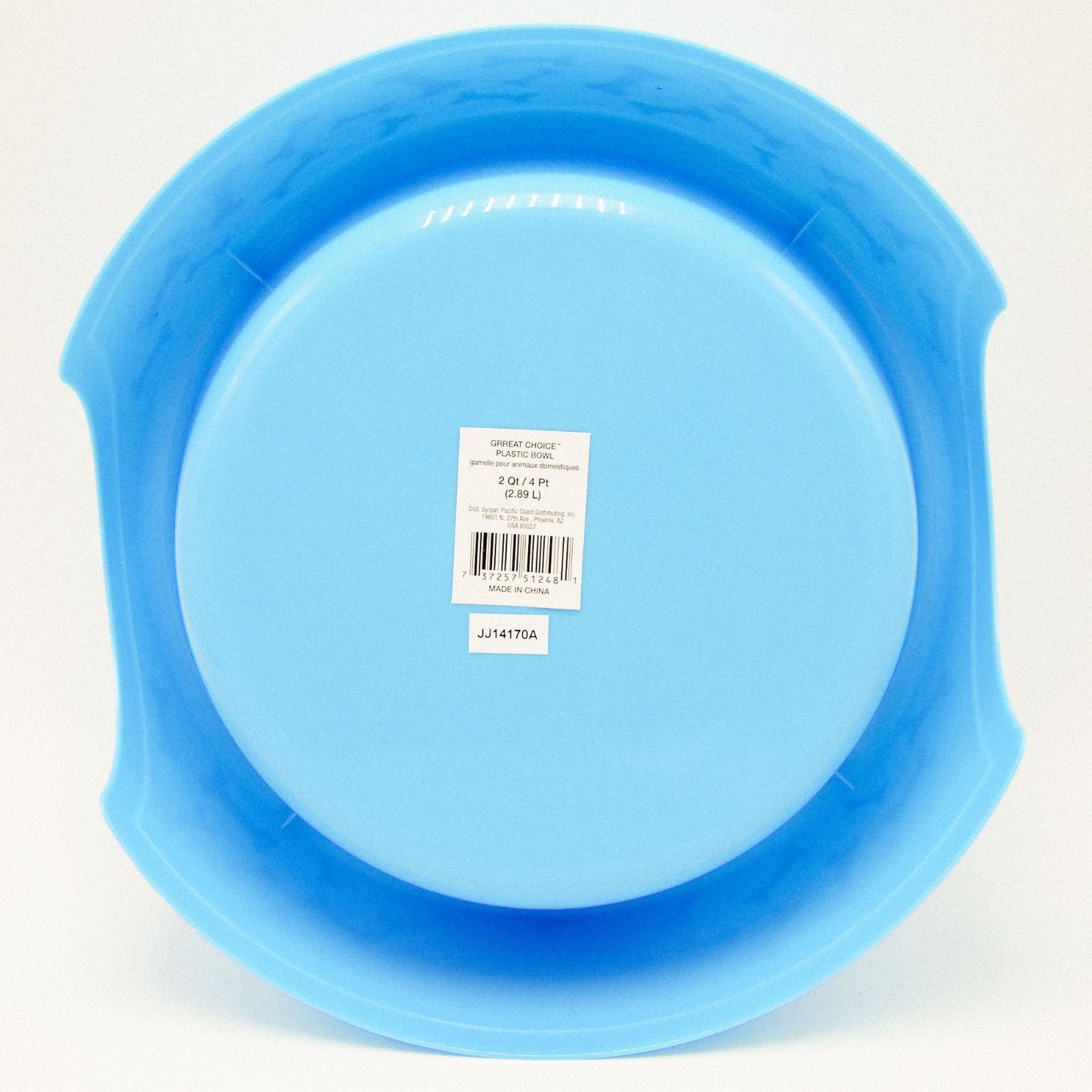 Pet Dog Cat Food Feeding Water Dish Plastic Plate Bowl with Bones 2 Qt (2.89 L)