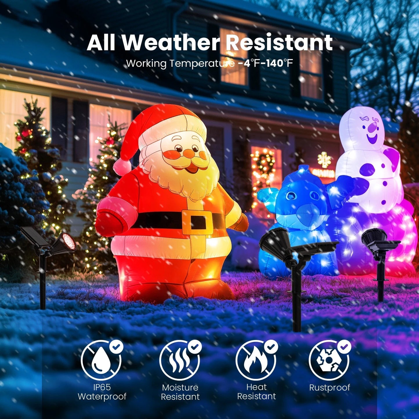 1/2/4 PCS Solar Spot Lights Landscape Spotlight Outdoor Christmas Decorations