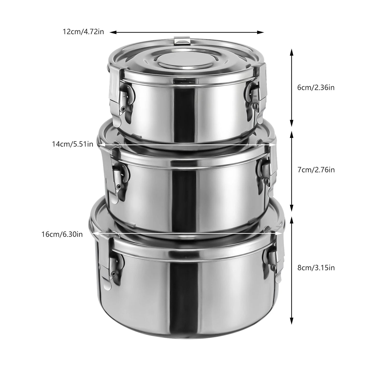 Food Storage Containers Stainless Steel for Kitchen Food Containers Airtight